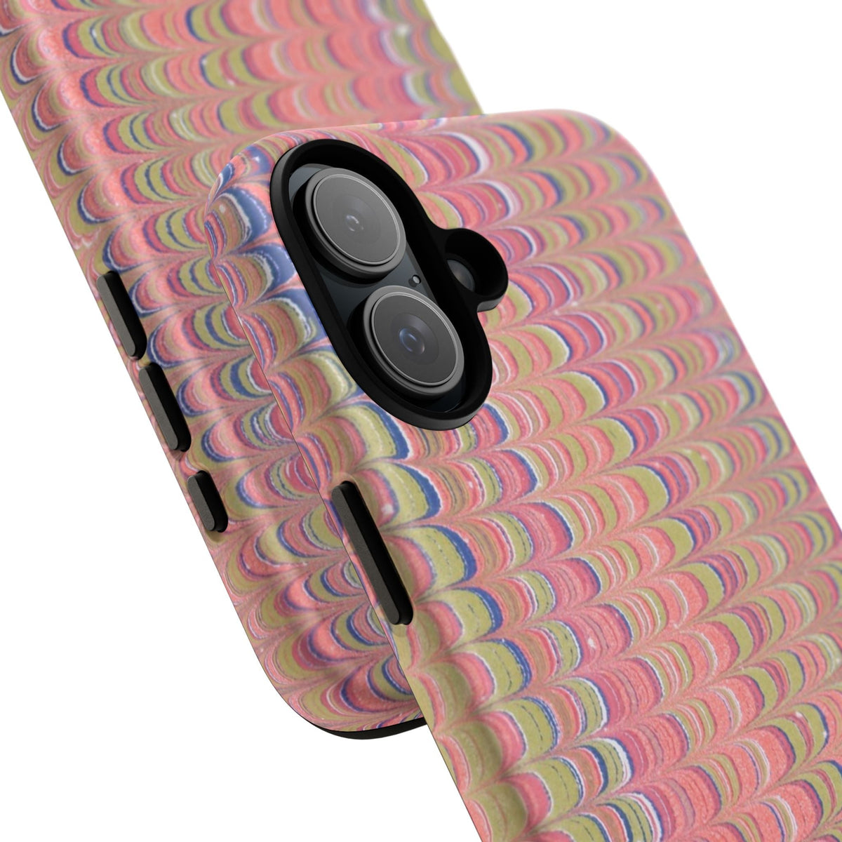 Pink Pastels Feather Marbled Vintage Design iPhone 16 + Samsung + Apple + Google - 2 finishes