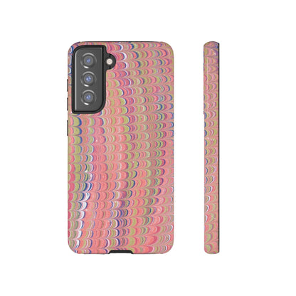 Pink Pastels Feather Marbled Vintage Design iPhone 16 + Samsung + Apple + Google - 2 finishes