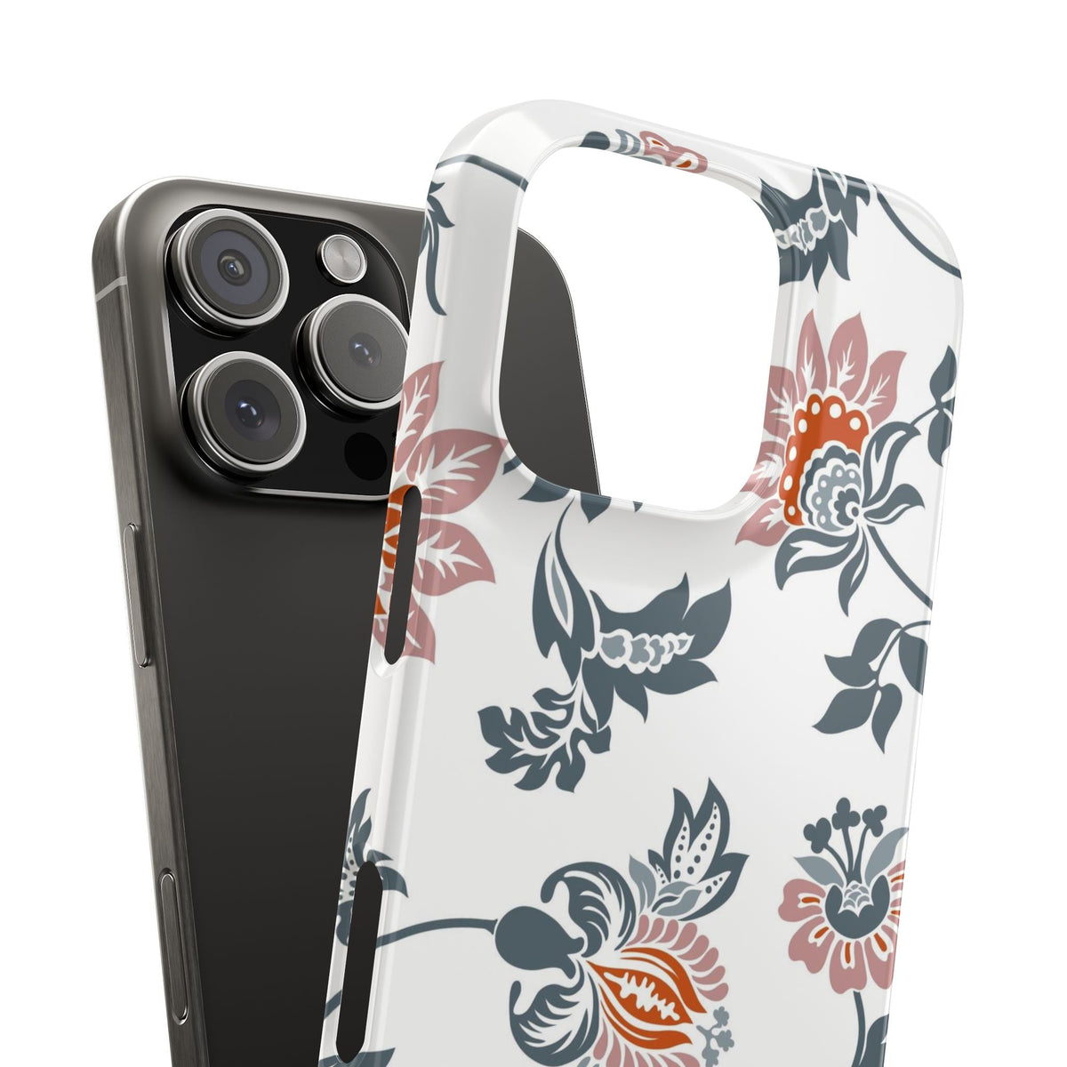 Pink and Green Flower Pattern, Floral Slim Phone Cases, Case-Mate IPHONE16 and all sizes