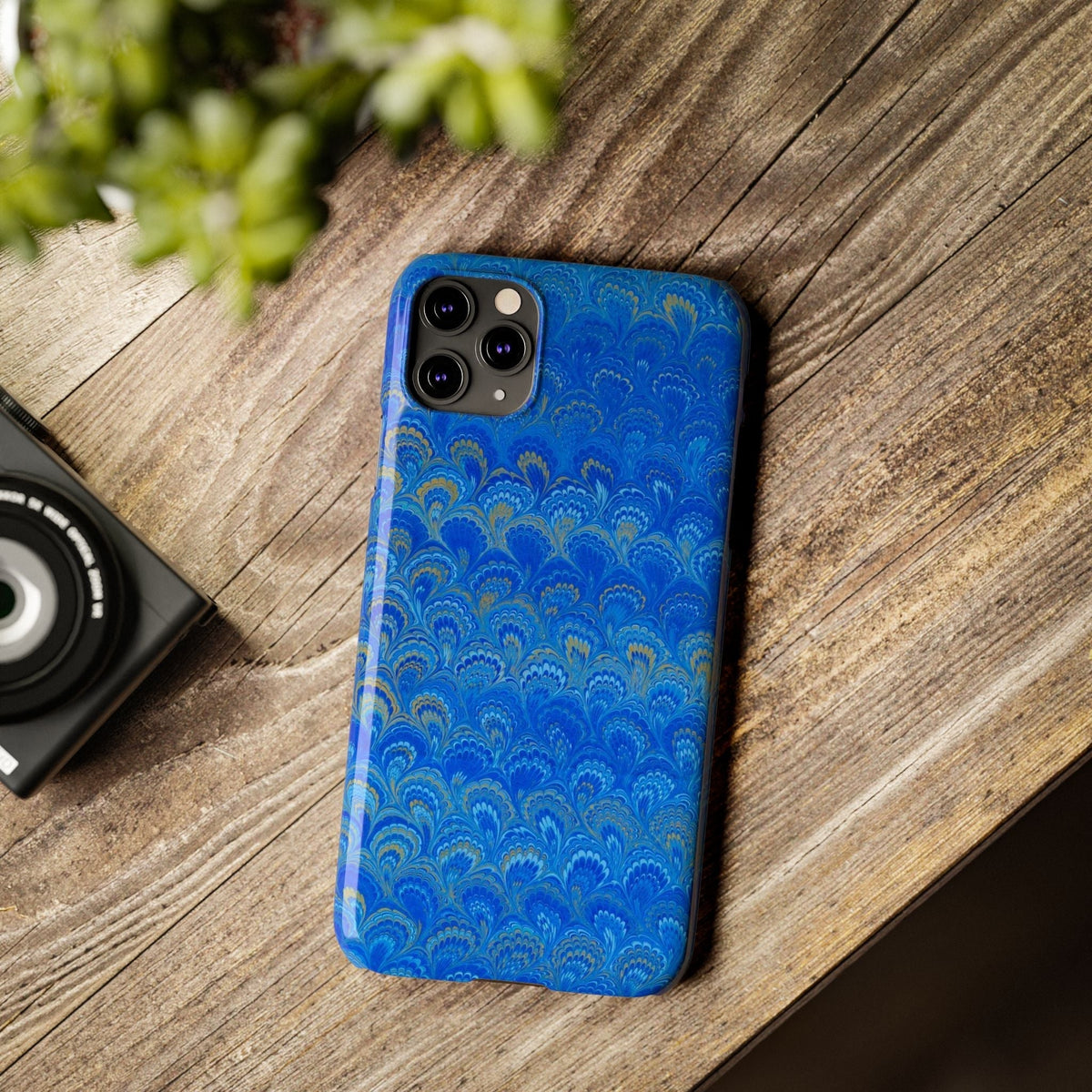 Blue Marbled Design, Italy Feather Phone Case, Multi-Color, Slim Phone Cases, Case-Mate IPHONE16 and all sizes
